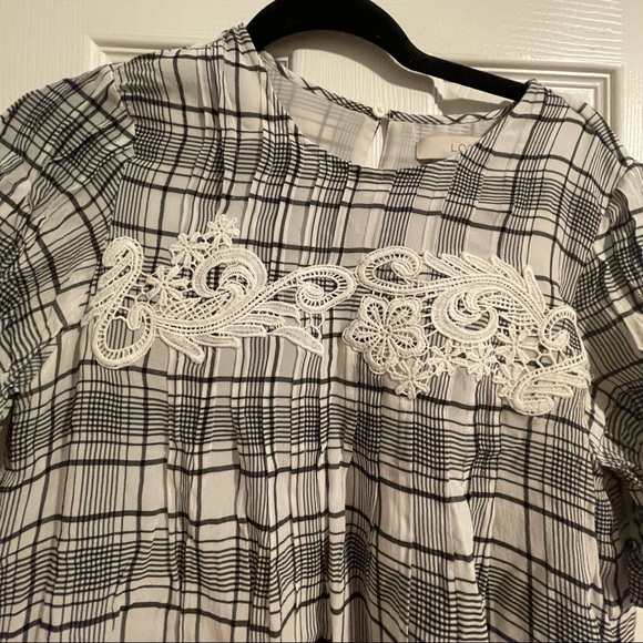 *DONATED* LOFT | Women’s Dress | Grey White Checker Pattern | Size M - Picture 2 of 7